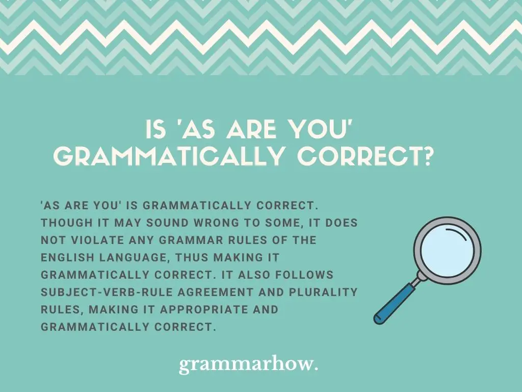 as are you meaning grammar