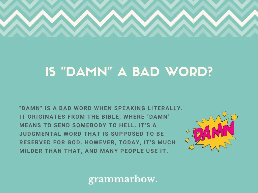 is damn a bad word