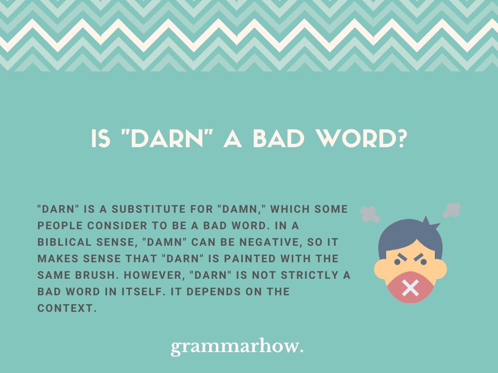 Is Darn A Bad Word In School