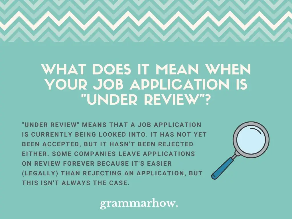 job application under review meaning