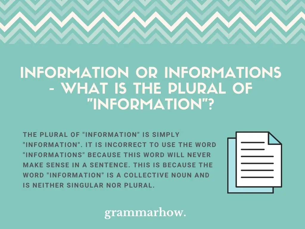 plural of information