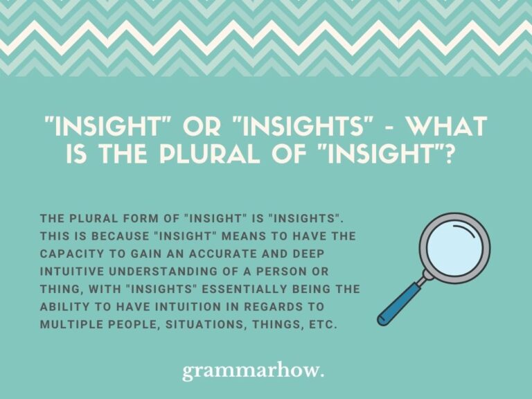 Insight or Insights - What is The Plural of 