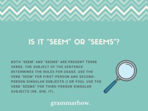 Seem or Seems - Easy Usage Guide (With Examples)
