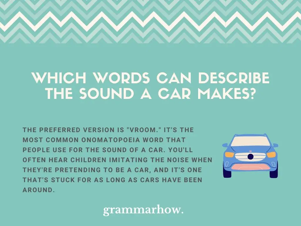 sound a car makes words