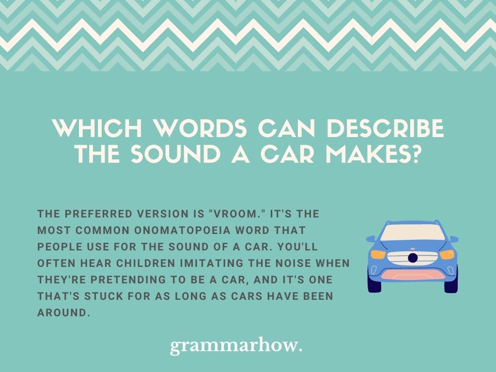 sound a car makes words