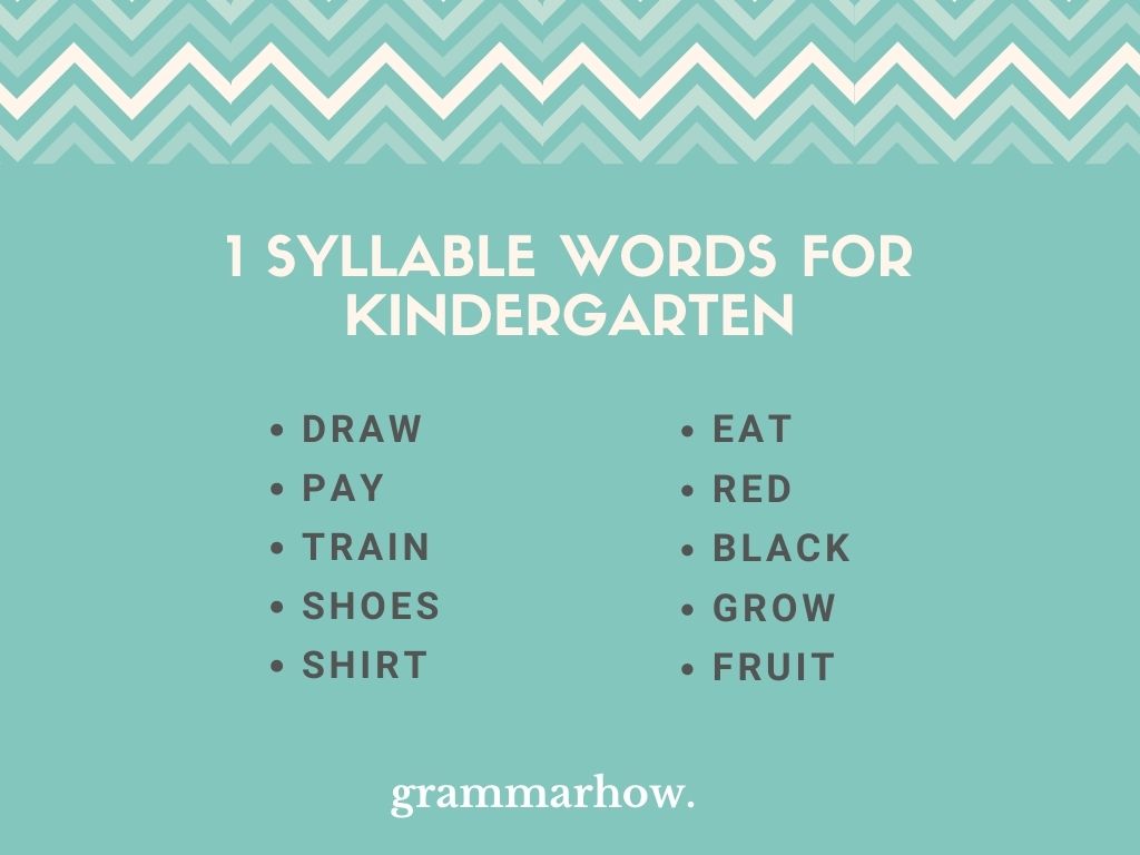 50 Good 1 Syllable Words List Pictures 
