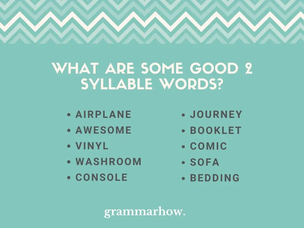 2 syllable words