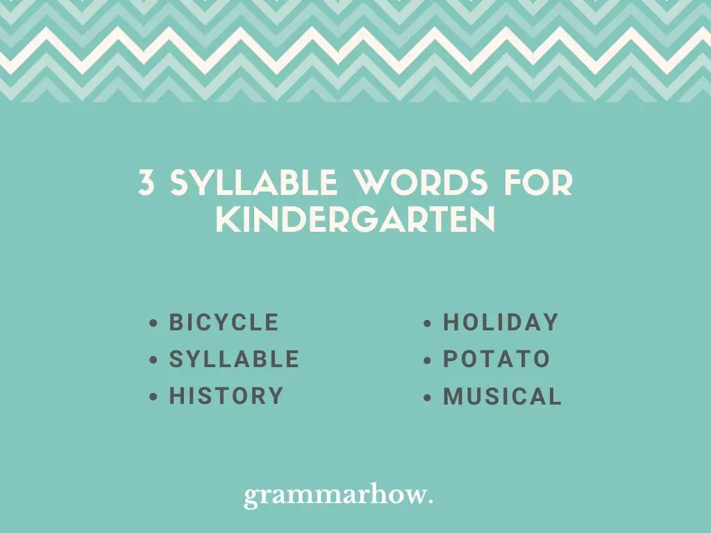 3 Syllable Words For Kindergarten