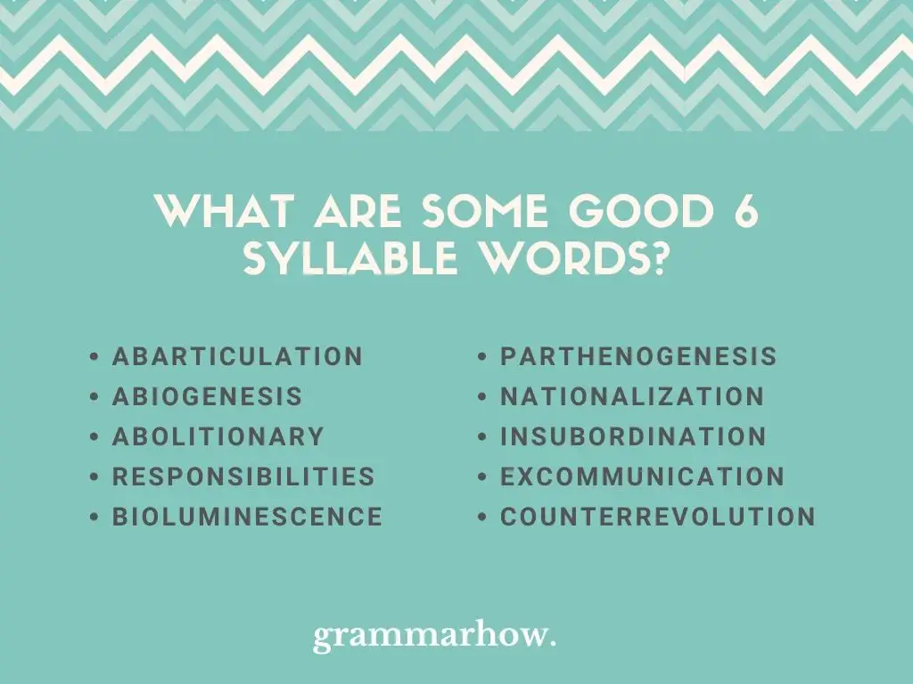6 syllable words