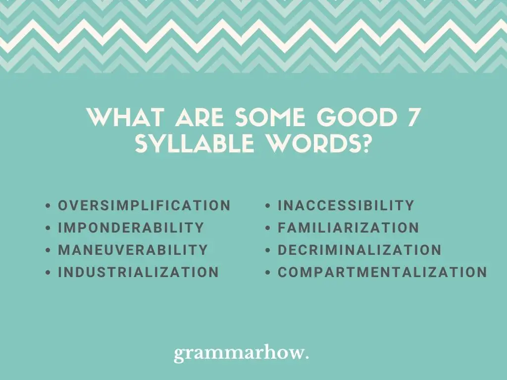 7 syllable words