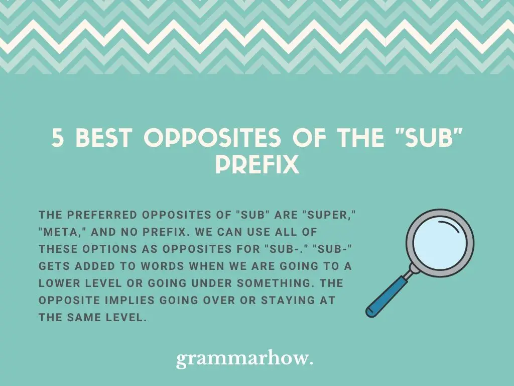 Best Opposites Of The “Sub” Prefix