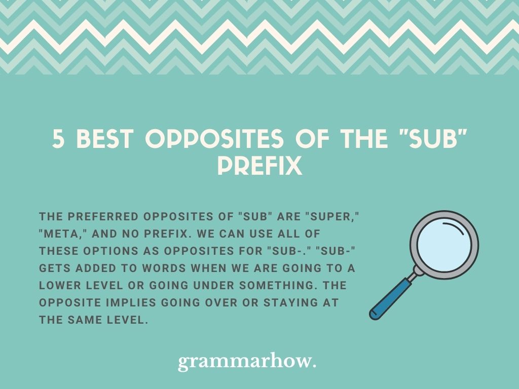 Best Opposites Of The “Sub” Prefix