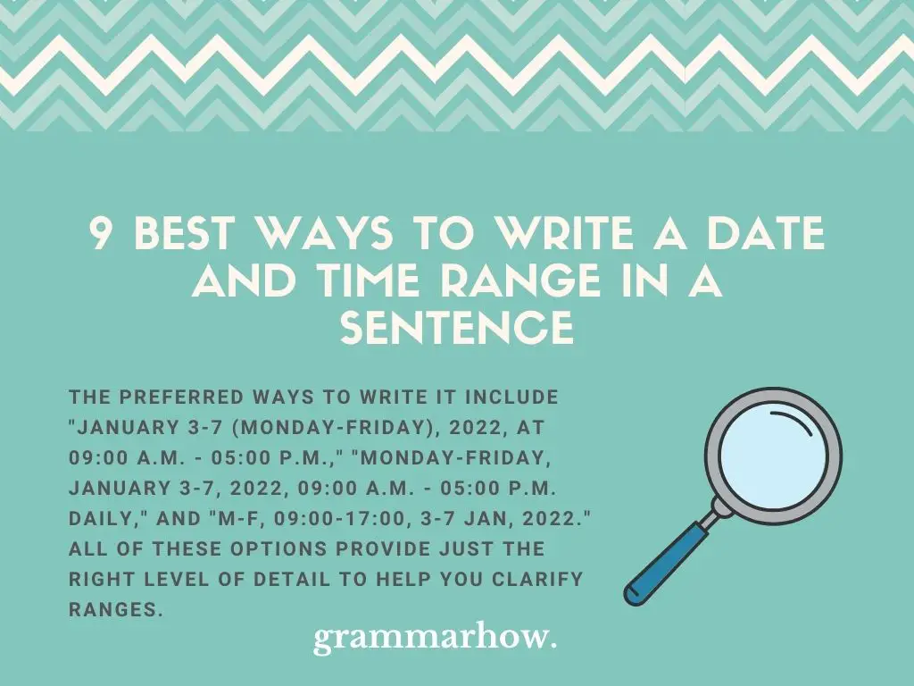 Best Ways To Write a Date and Time Range In a Sentence