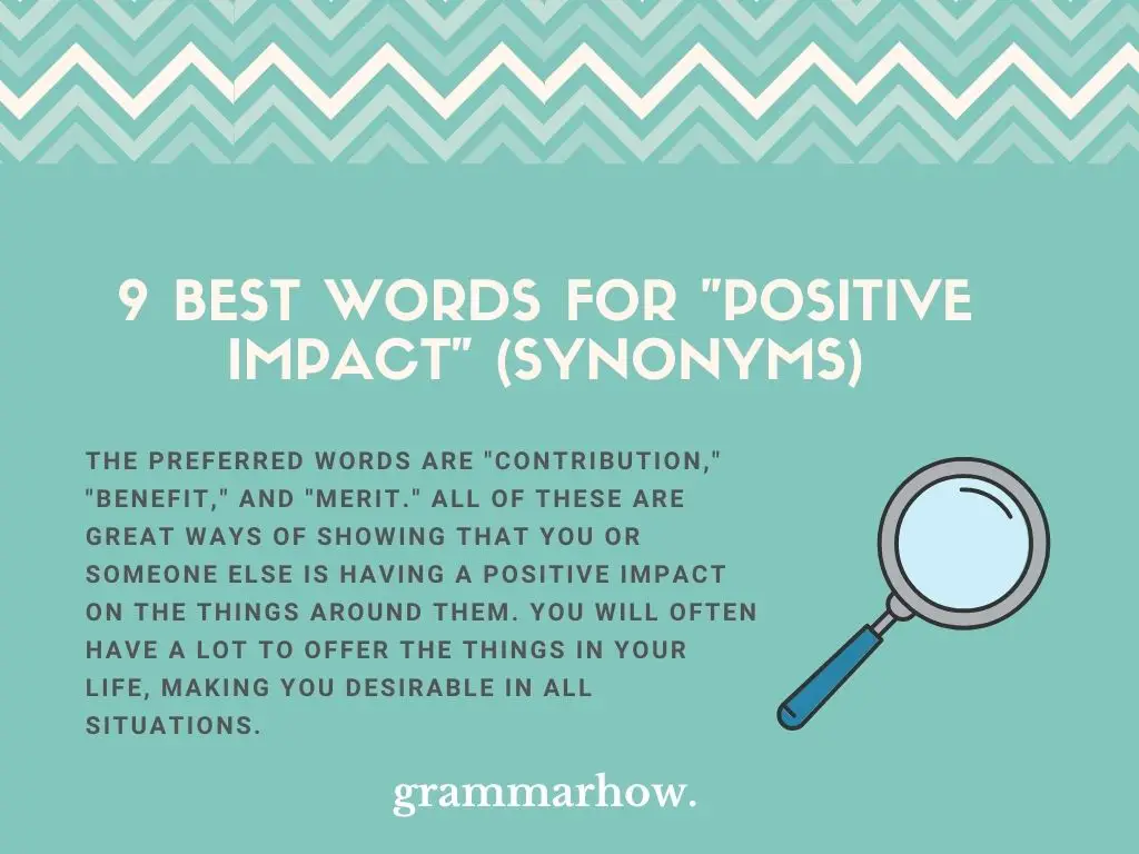 Best Words For Positive Impact Synonyms 