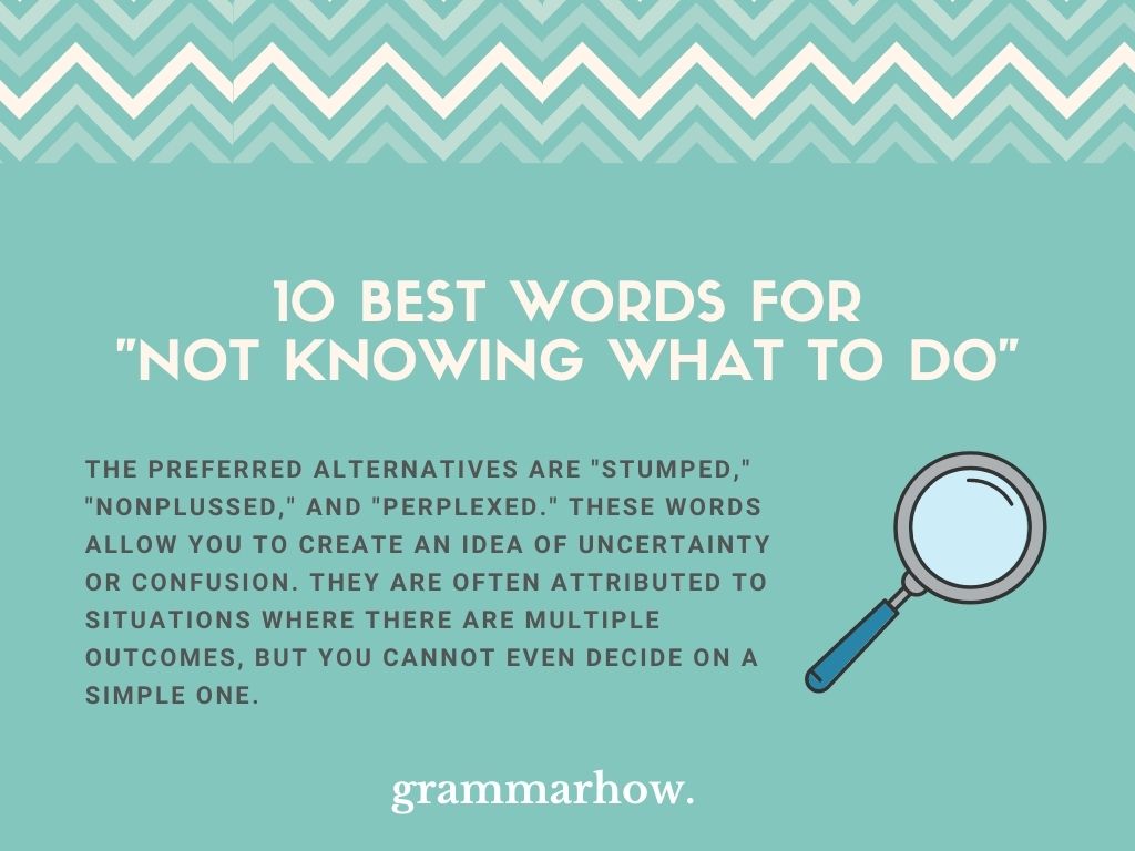 Best Words for Not Knowing What To Do