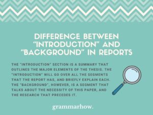 Difference Between “Introduction” And “Background” (Research)