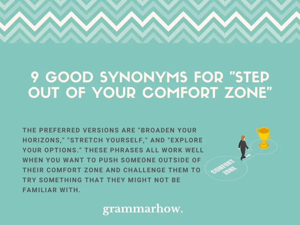 Good Synonyms For Step Out Of Your Comfort Zone