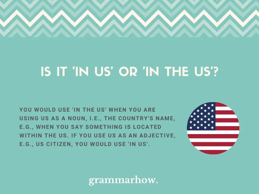 “In US” or “In The US