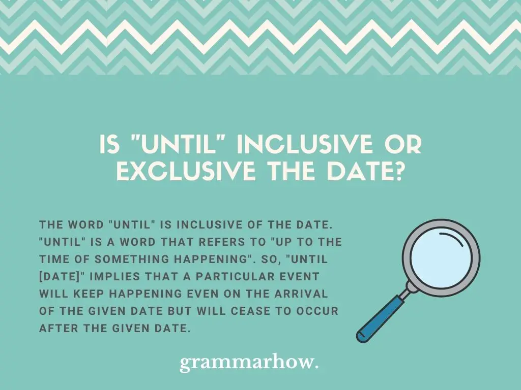 Is Until [date] Inclusive or Exclusive the Date