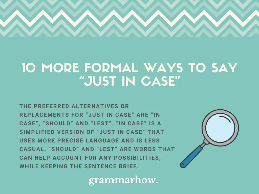More Formal Ways To Say “Just In Case”
