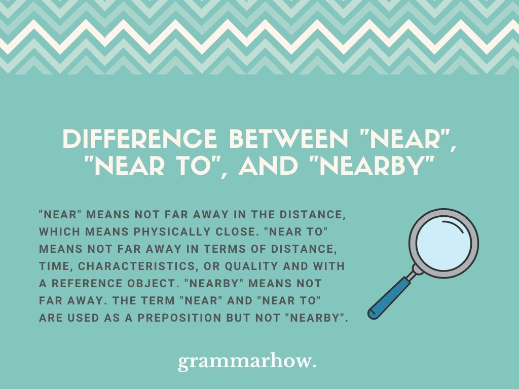 “Near” vs. “Near To” vs. “Nearby”