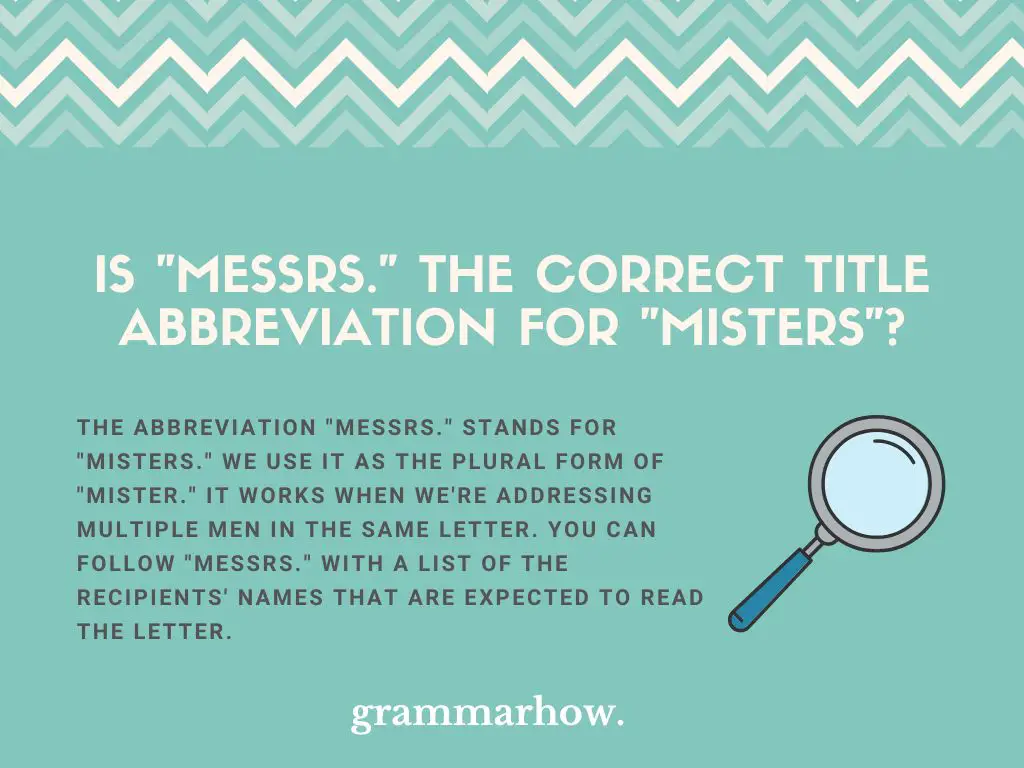 Plural Abbreviation of “Mr.”, “Mrs.”, and “Ms.”