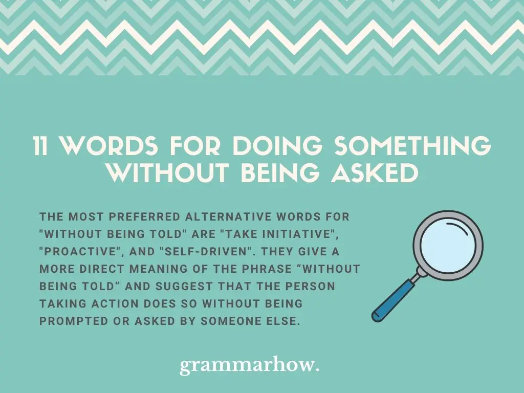 Words For Doing Something Without Being Asked