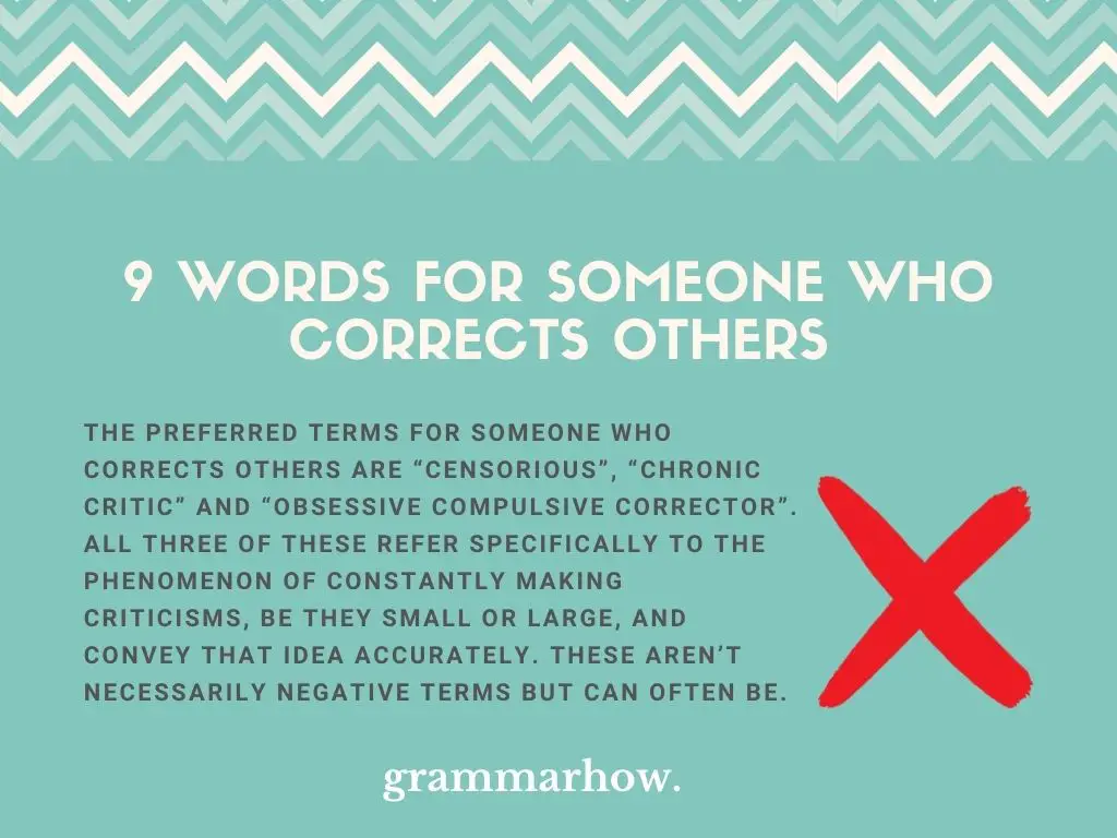 Words For Someone Who Corrects Others