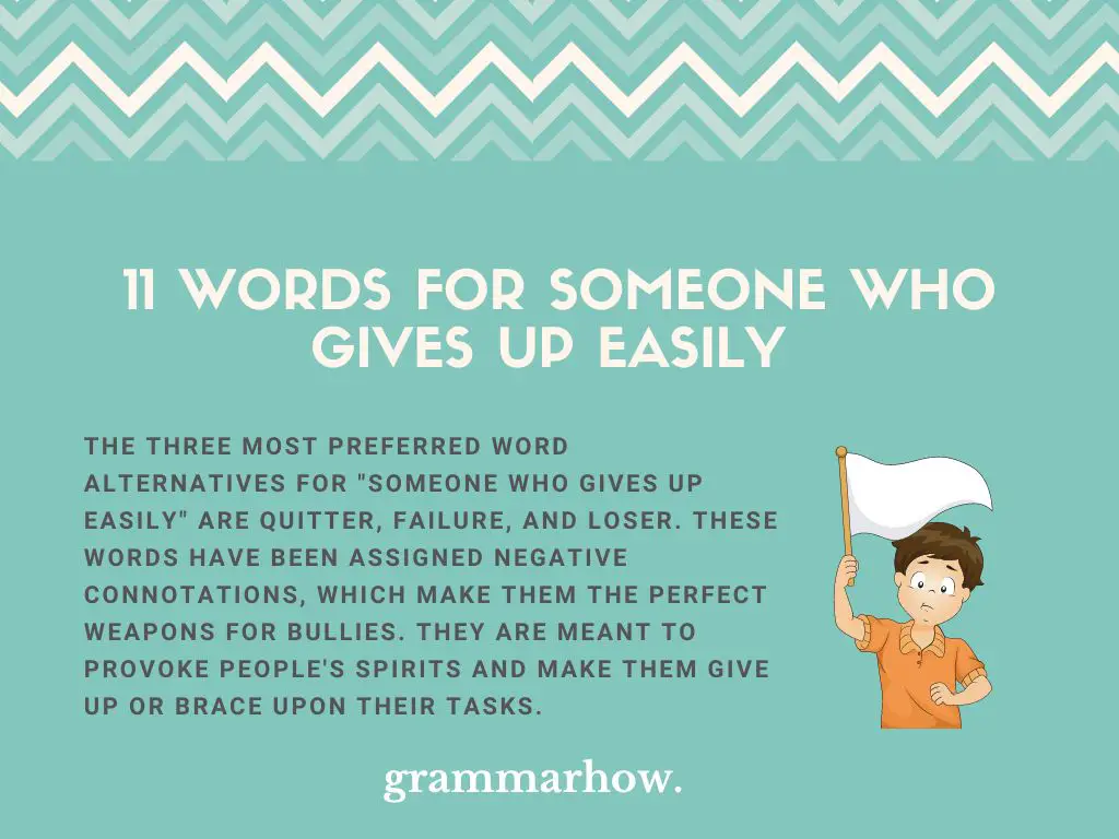 Words For Someone Who Gives Up Easily