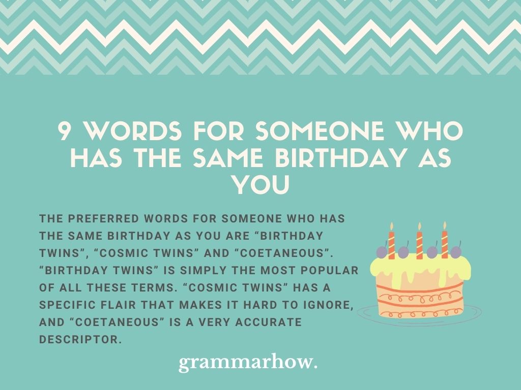 9 Words For Someone Who Has The Same Birthday As You TrendRadars