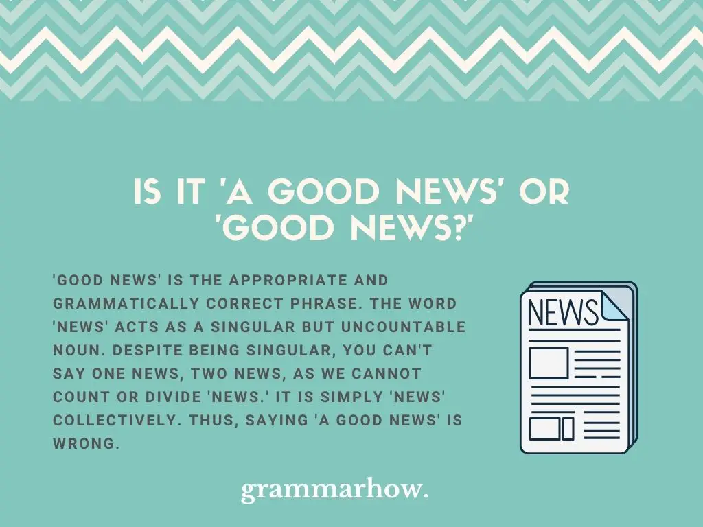 a good news or good news