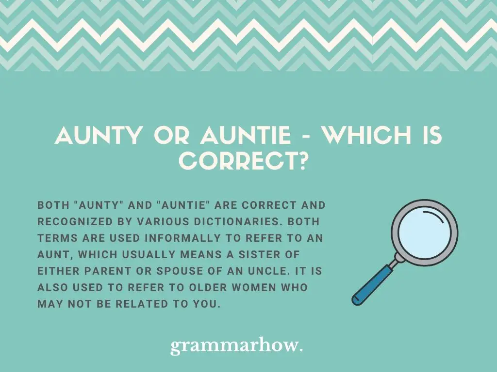 aunty or auntie