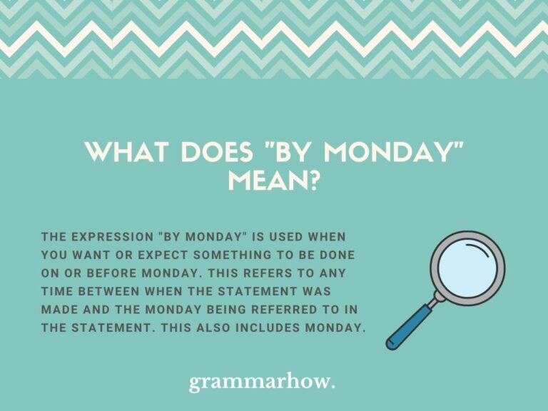 What Does By Monday Mean Does It Include Monday 