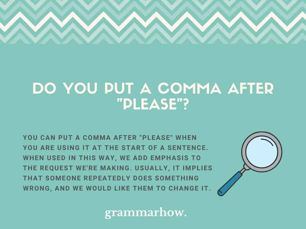 comma after please