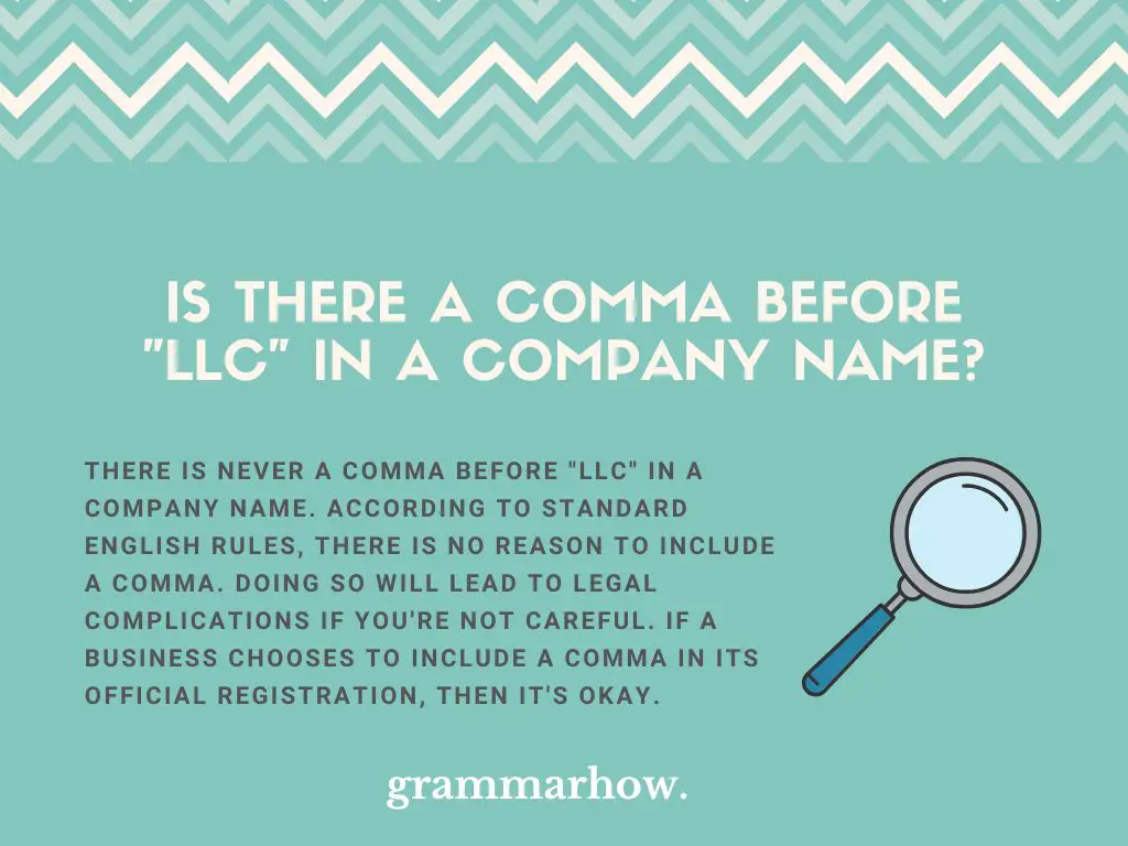 comma before or after llc company name