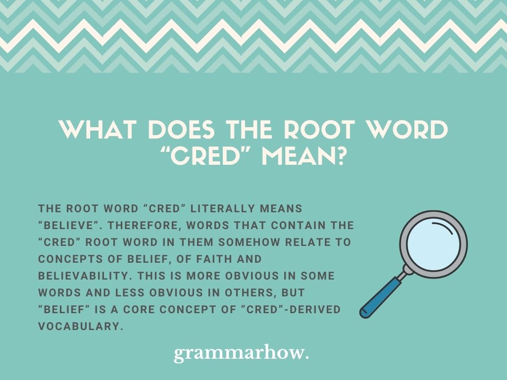 Words With Root Word Cred