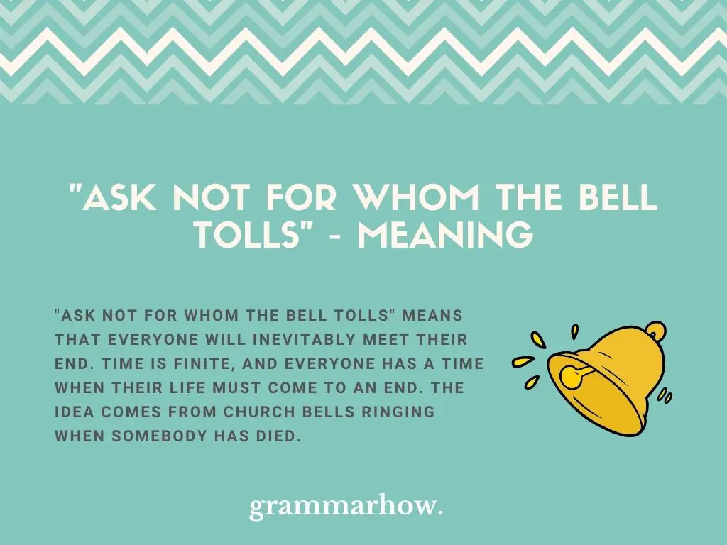do not ask for whom the bell tolls