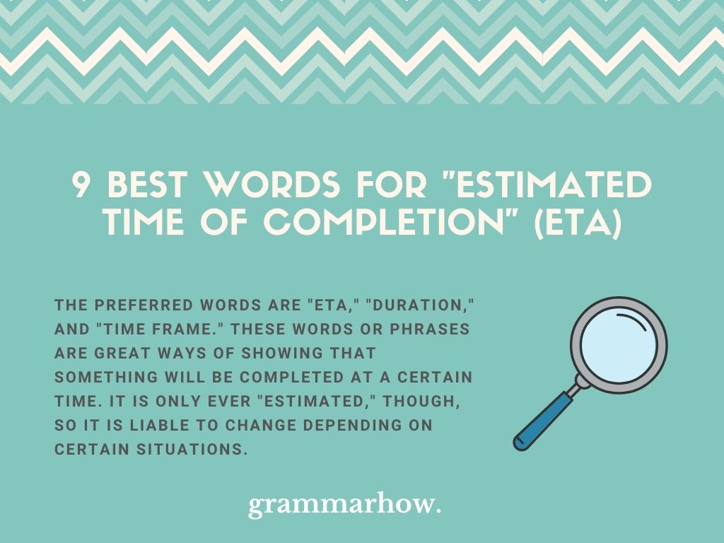 Different Word For Estimated Time Of Arrival