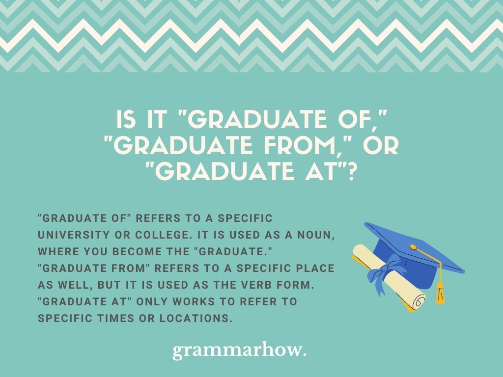  Graduate Of Or Graduate From Or Graduate At 