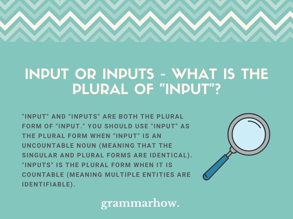 input or inputs