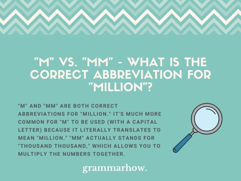 M vs. MM - What Is The Correct Abbreviation for 