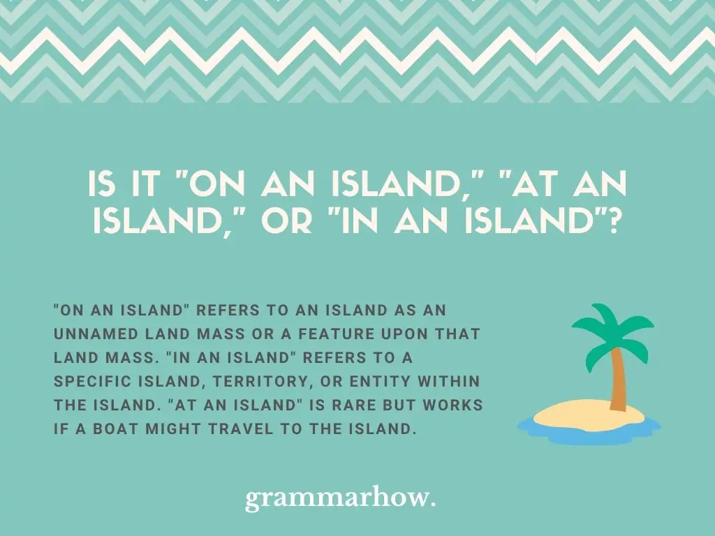 on an island at an island in an island