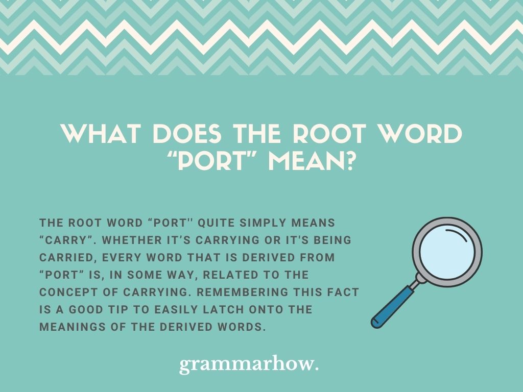 What Does The Root Word Port Mean List Of 30 Words 