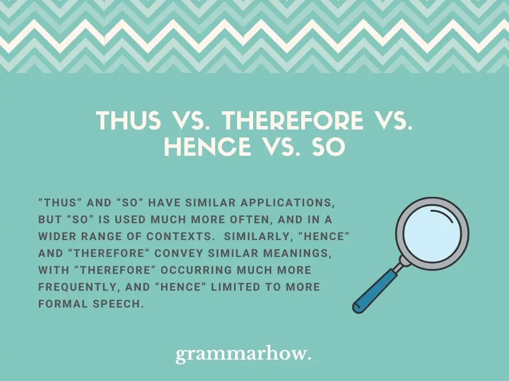 thus vs therefore vs hence vs so