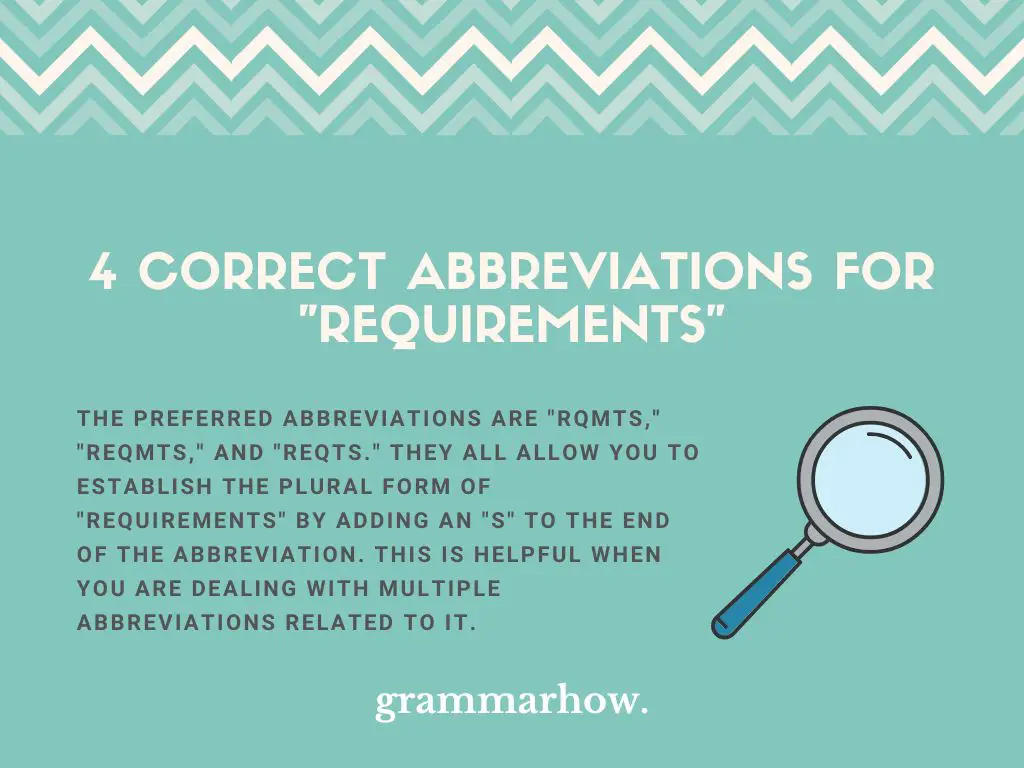 Abbreviation for Requirements