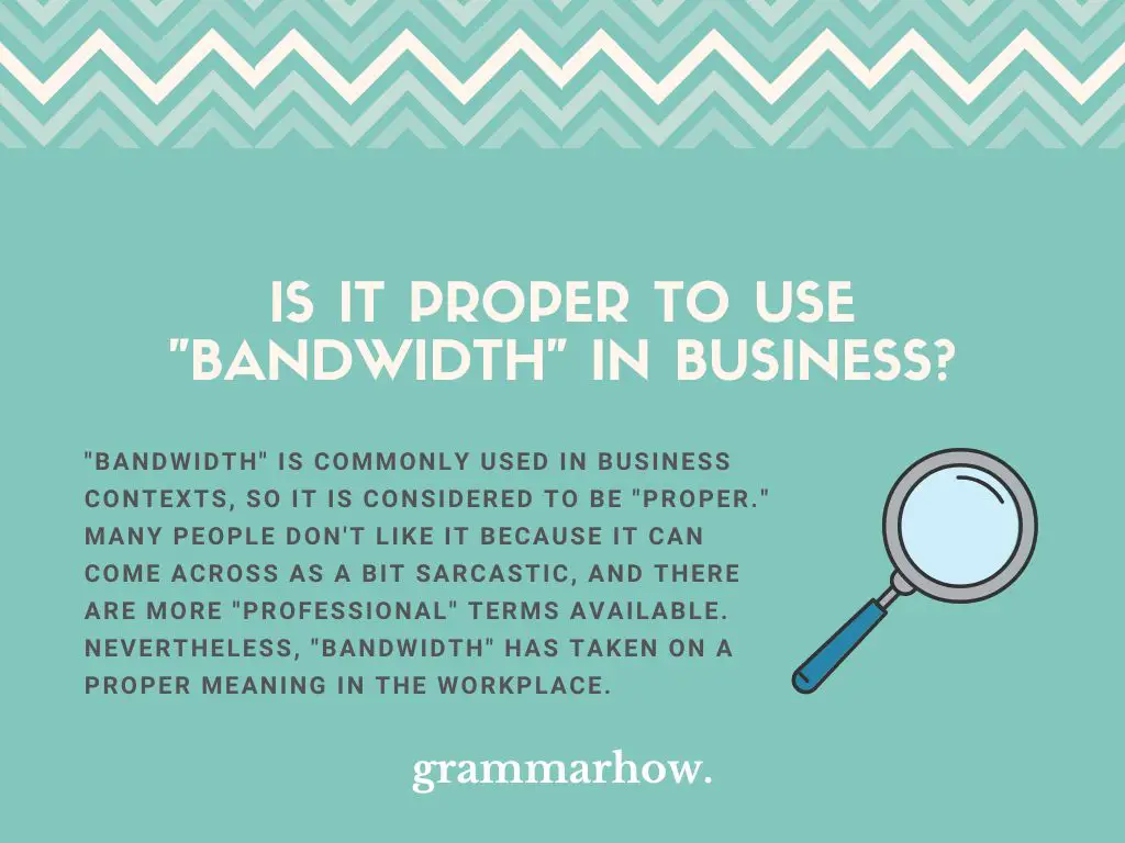 Bandwidth In Business proper