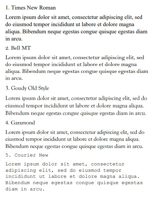 Best LaTeX Fonts in Microsoft Word