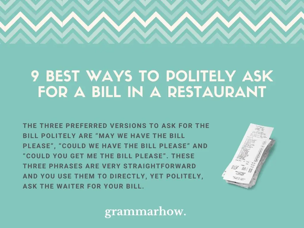 Best Ways to Politely Ask for a Bill in a Restaurant