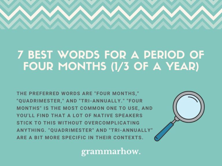 7 Best Words for a Period of Four Months (1/3 of a Year)