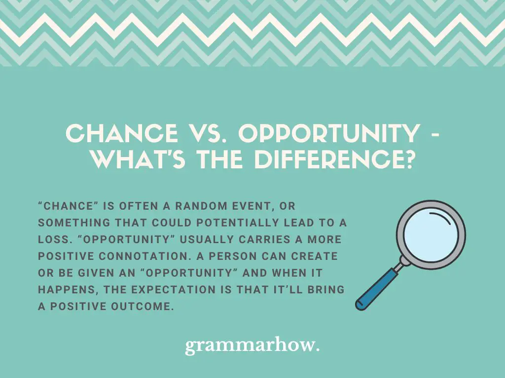Chance vs. Opportunity
